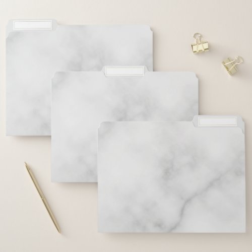 Classy Elegant White Marble Pattern File Folder