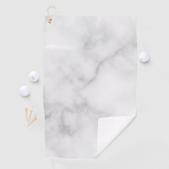 Classy Elegant White Marble Pattern Golf Towel (InSitu)