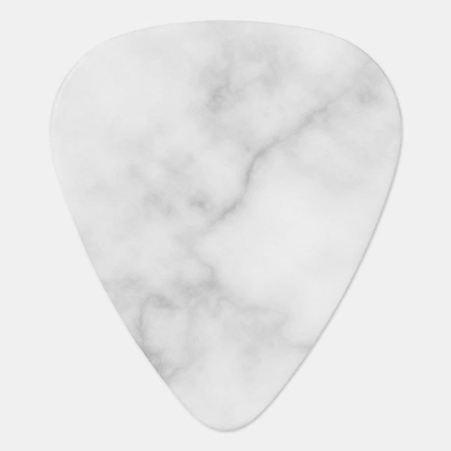 Classy Elegant White Marble Pattern Guitar Pick (Front)