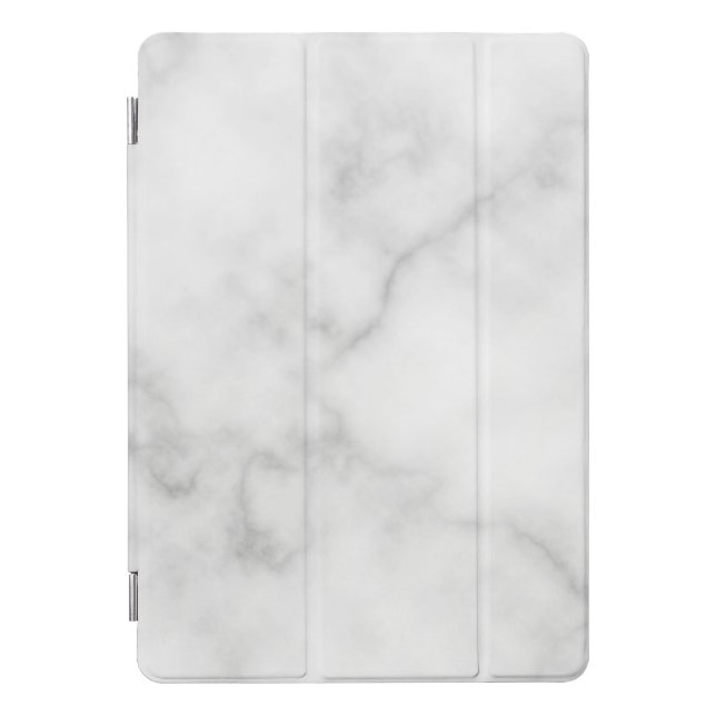 Classy Elegant White Marble Pattern iPad Pro Cover (Front)