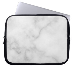 Classy Elegant White Marble Pattern Laptop Sleeve