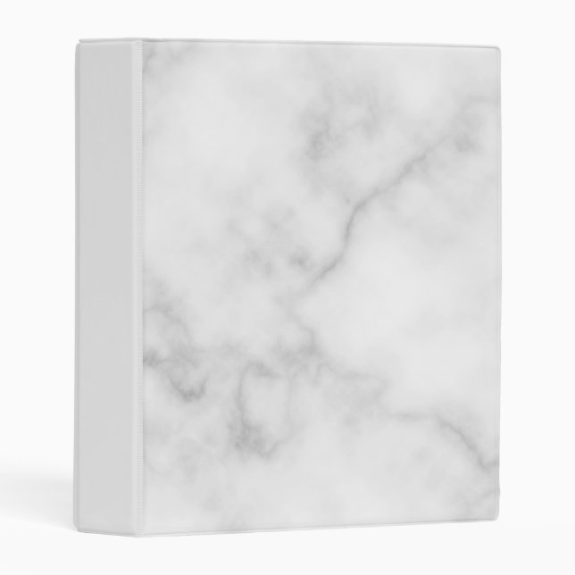 Classy Elegant White Marble Pattern Mini Binder (Front/Spine)
