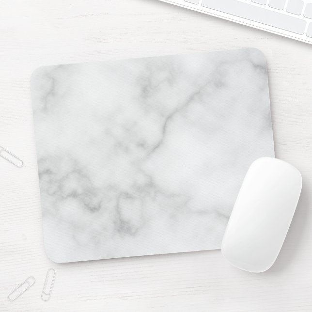 Classy Elegant White Marble Pattern Mouse Pad (Creator Uploaded)