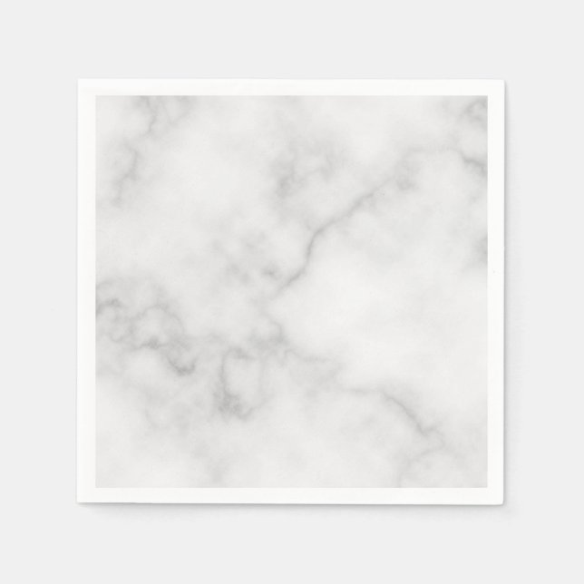 Classy Elegant White Marble Pattern Napkins (Front)