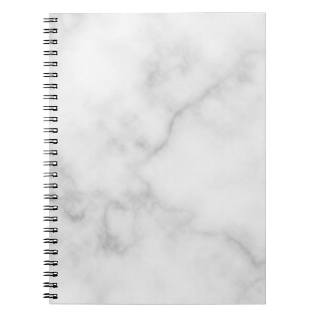 Classy Elegant White Marble Pattern Notebook (Front)