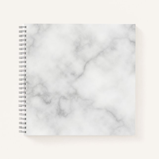 Classy Elegant White Marble Pattern Notebook (Front)
