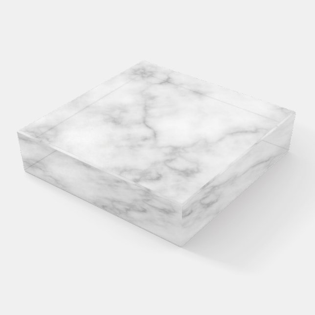 Classy Elegant White Marble Pattern Paperweight (Angled)