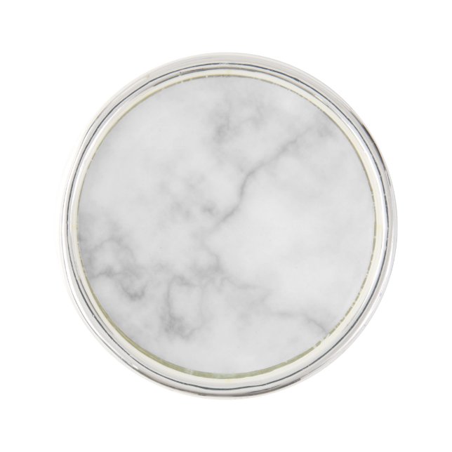 Classy Elegant White Marble Pattern Pin (Front)