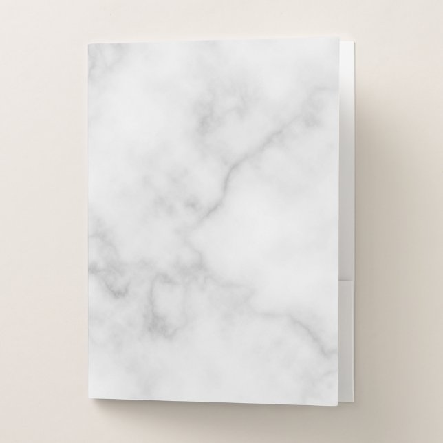 Classy Elegant White Marble Pattern Pocket Folder (Front)