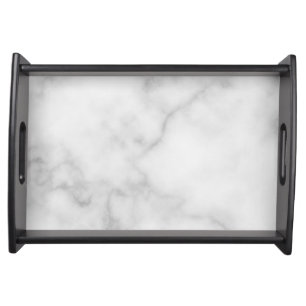 Classy Elegant White Marble Pattern Serving Tray