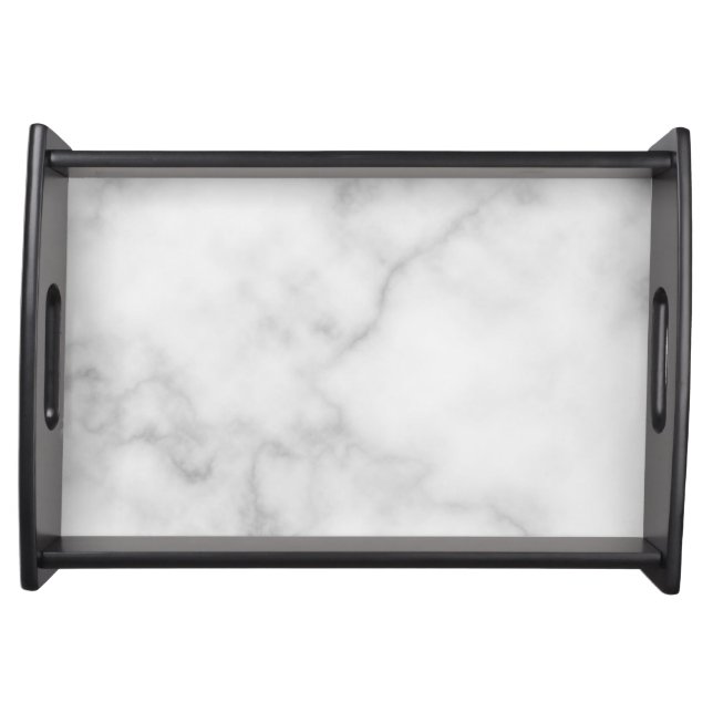 Classy Elegant White Marble Pattern Serving Tray (Front)