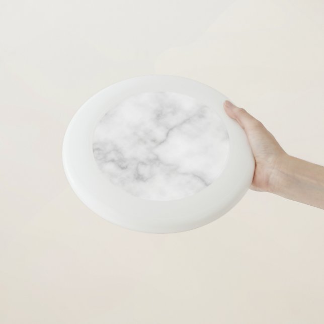 Classy Elegant White Marble Pattern Wham-O Frisbee (In Hand)