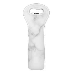 Classy Elegant White Marble Pattern Wine Bag