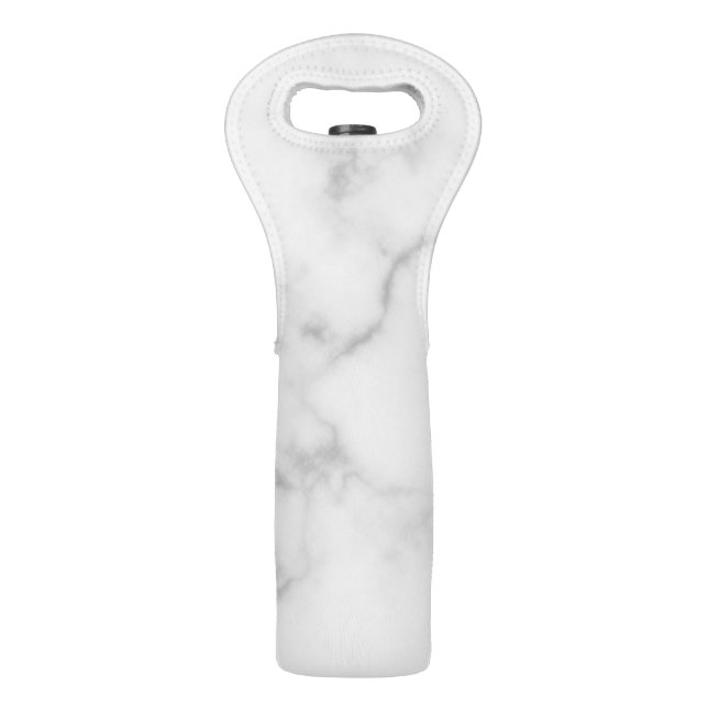 Classy Elegant White Marble Pattern Wine Bag (Front)