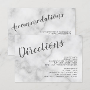 Classy Elegant White Marble Wedding Details Invitation