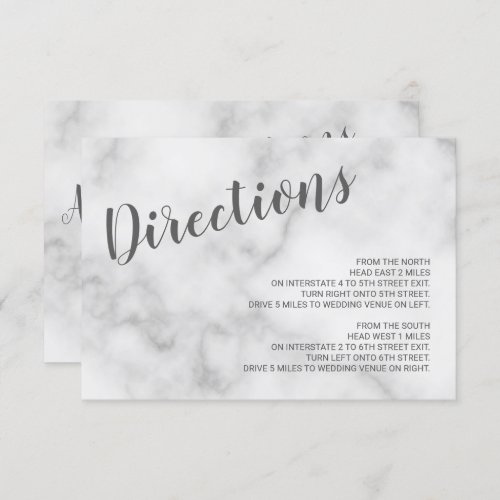 Classy Elegant White Marble Wedding Details Invitation