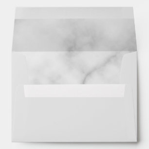 Classy Elegant White Marble Wedding Envelope
