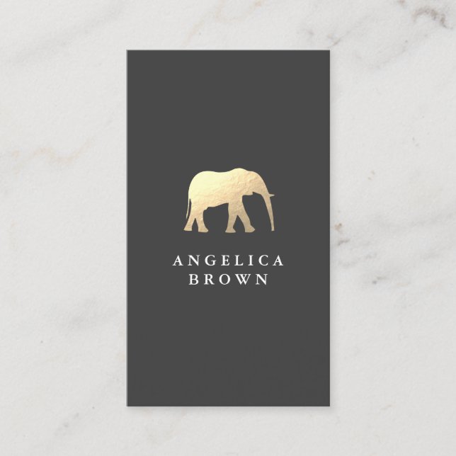 Classy Elephant Logo Business Card (Front)