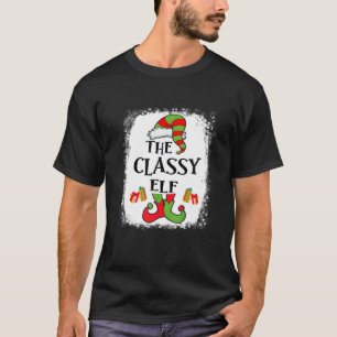Classy Elf Matching Family Funny Christmas Party P T-Shirt