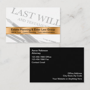 Classy Estate Will And Trust Attorney Business Card