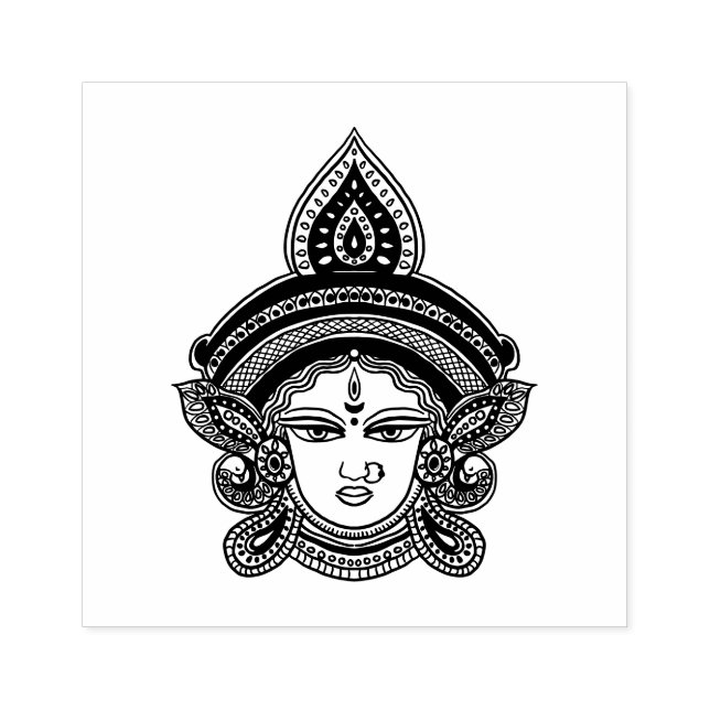 Classy Ethnic Durga Maa | Indian Goddess Rubber Stamp (Imprint)