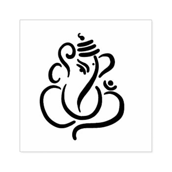 Classy Ethnic Ganesha | Indian God Drawing Rubber Stamp by ohwhynotweddings at Zazzle