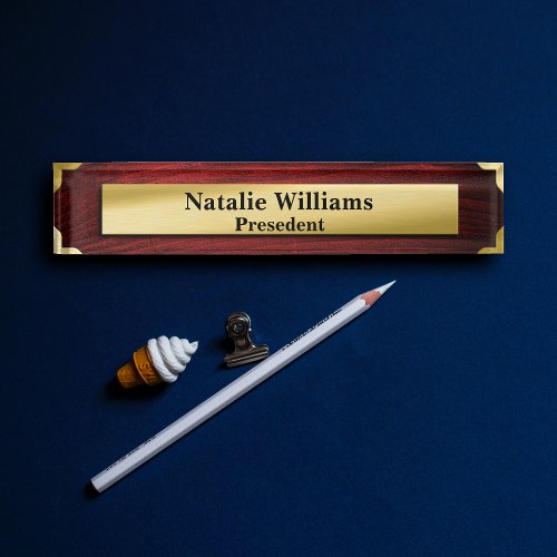 Classy Executive Gift Gold Rustic Desk Name Plate