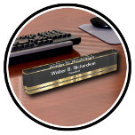 Classy Executive Gift iDea Nameplate<br><div class="desc">Classy desk name plate for your office employees or management staff in a high quality acrylic plaque created as an executive gift with elegant design elements digitally printed along with name template you can customize with your company name,  professional name,  and your executive job position.</div>