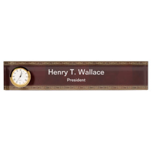 Classy Executive Gift iDea with clock Desk Name Plate