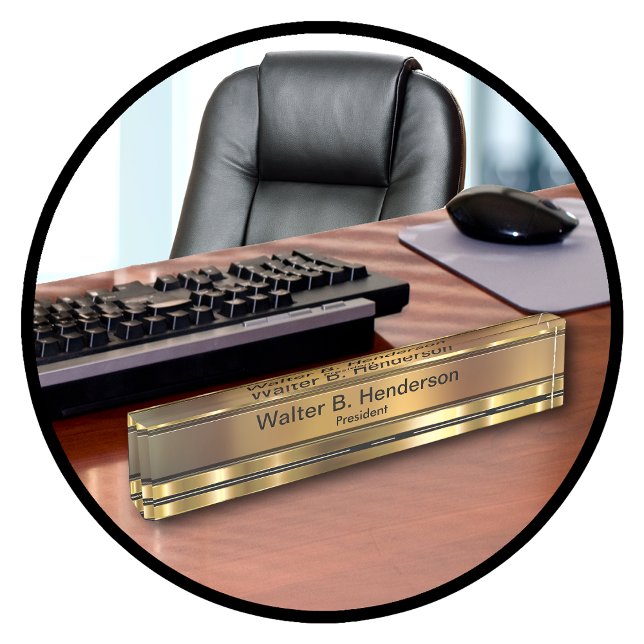Classy Executive Gift Name Plaque Desk Name Plate (Creator Uploaded)