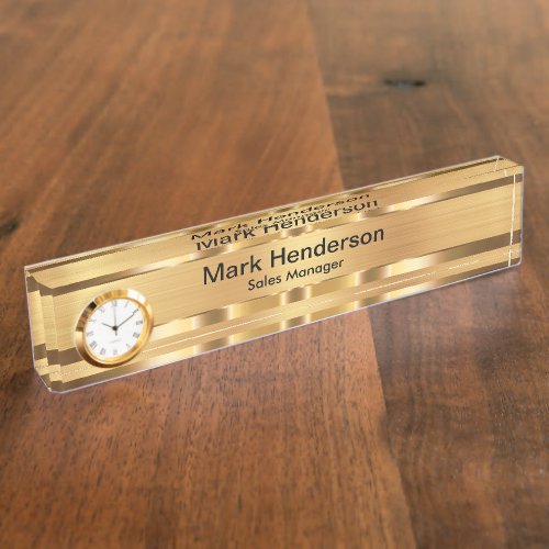 Classy Executive Gold Tone Gift Desk Name Plate