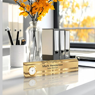 Classy Executive Gold Tone Gift Desk Name Plate