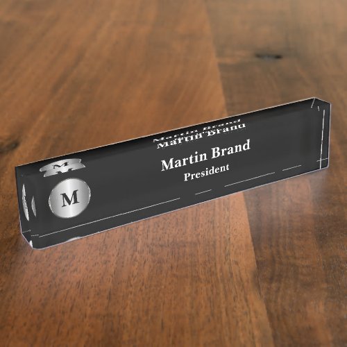 Classy Executive Management Monogram Desk Name Plate