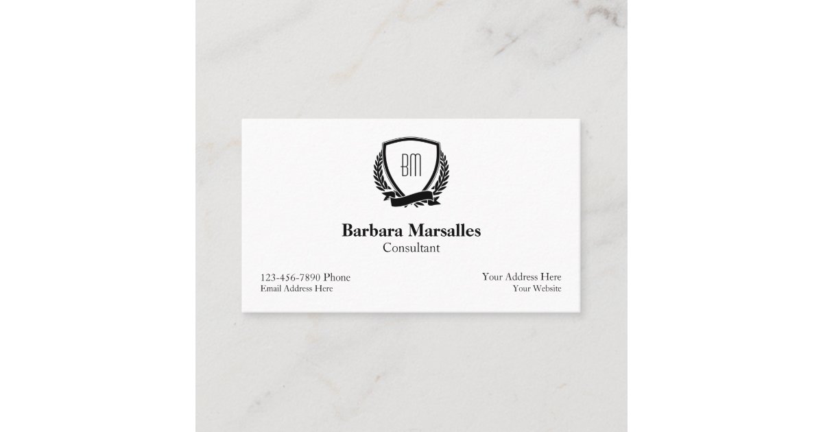 Classy Executive Monogram Style Business Card | Zazzle