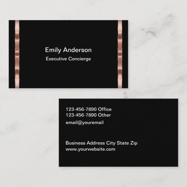 Classy Executive Personal Concierge Assistant Business Card (Front/Back)