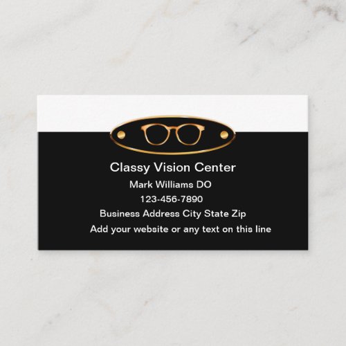 Classy Eye Doctor Vision Center Business Cards