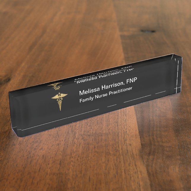 Classy Family Nurse Practitioner Desk Nameplates (Side)
