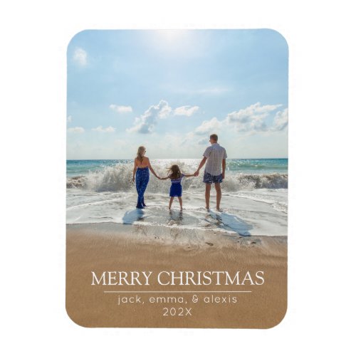 Classy Family Photo Christmas Magnet