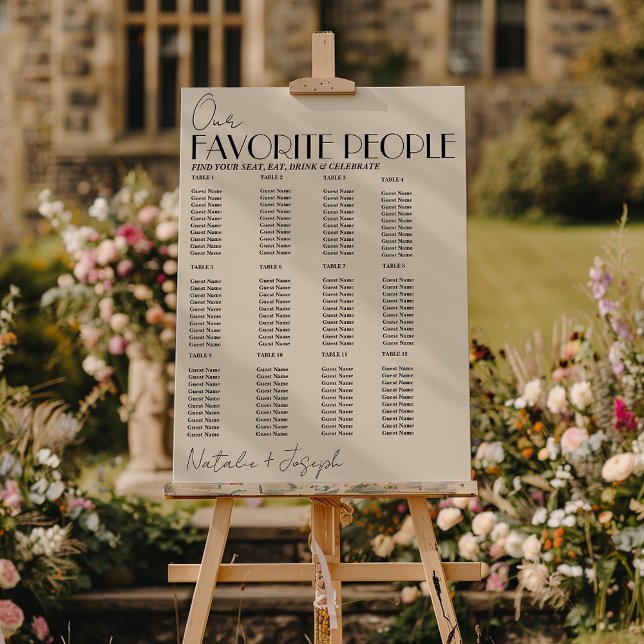 Classy Fancy Old Money Wedding Seating Charts Foam Board (Creator Uploaded)