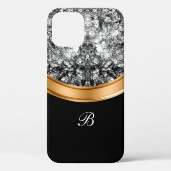 Classy Faux Crystal Bing Monogram Iphone 12 Pro Case by idesigncafe at Zazzle