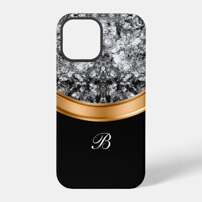 Classy Faux Crystal Bing Monogram Iphone Case (Back)