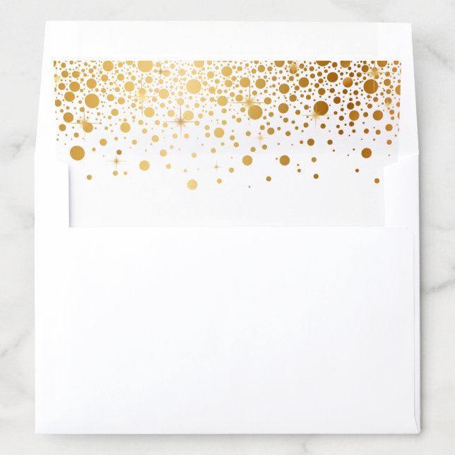 Classy Faux Gold Foil Confetti Dots Modern Look Envelope Liner (In Envelope)