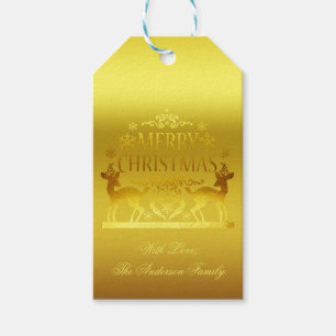 Classy Faux Gold Merry Christmas Gift Tags