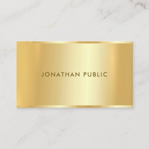Classy Faux Gold Modern Simple Template Trendy Business Card