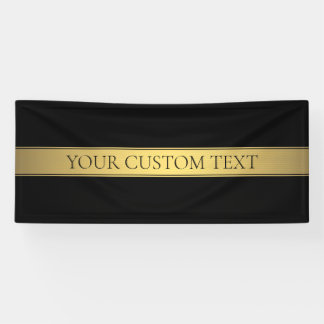 Classy Faux Gold Stripe & Black Background or DIY Banner