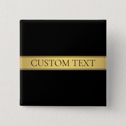 Classy Faux Gold Stripe  Black Background or DIY Button