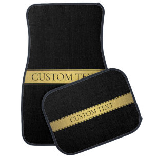 Classy Faux Gold Stripe & Black Background or DIY Car Floor Mat