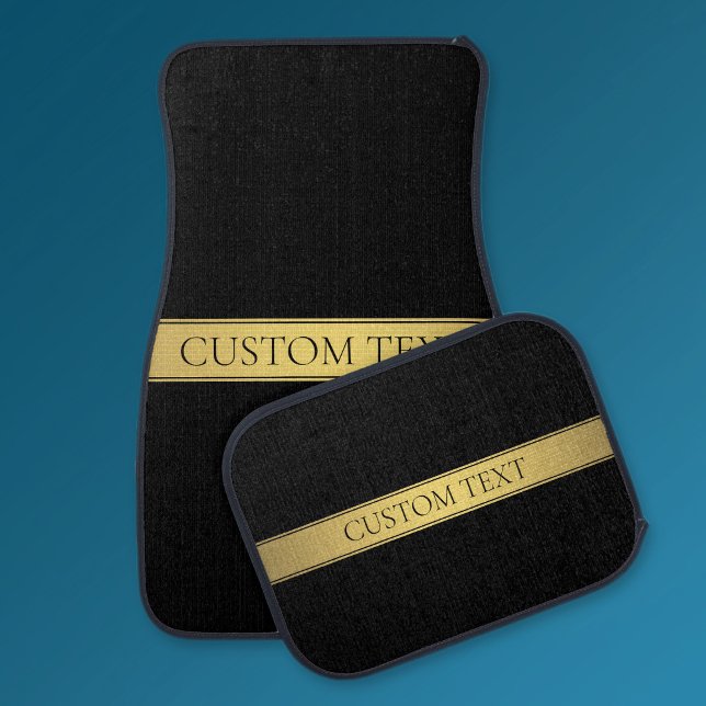 Classy Faux Gold Stripe & Black Background or DIY Car Floor Mat (Creator Uploaded)