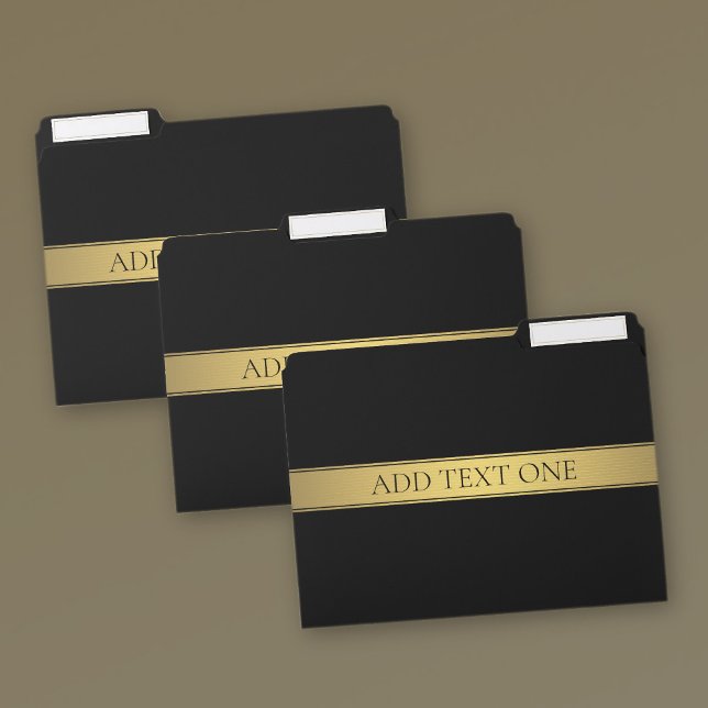Classy Faux Gold Stripe & Black Background or DIY File Folder (Creator Uploaded)
