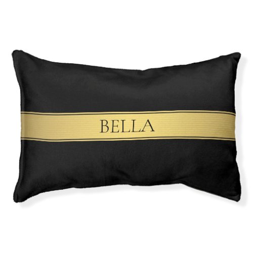 Classy Faux Gold Stripe  Black Background or DIY Pet Bed